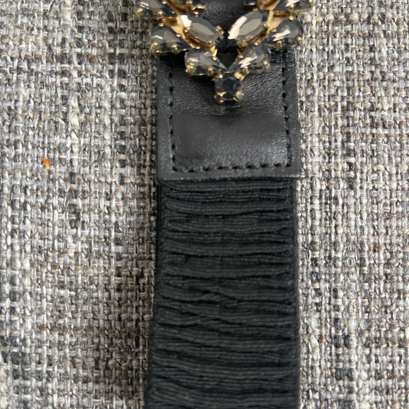 Cache stretch black belt with crystal grey stone”buckle”, gold trim ! - Picture 3 of 7